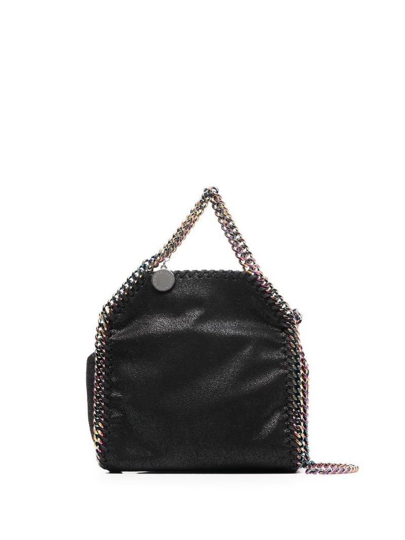 Black Falabella Mini Faux Leather Tote Bag