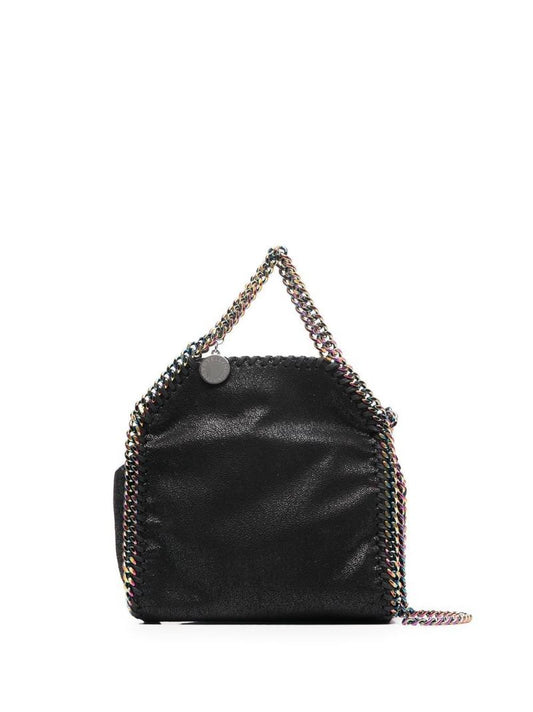 Black Falabella Mini Faux Leather Tote Bag