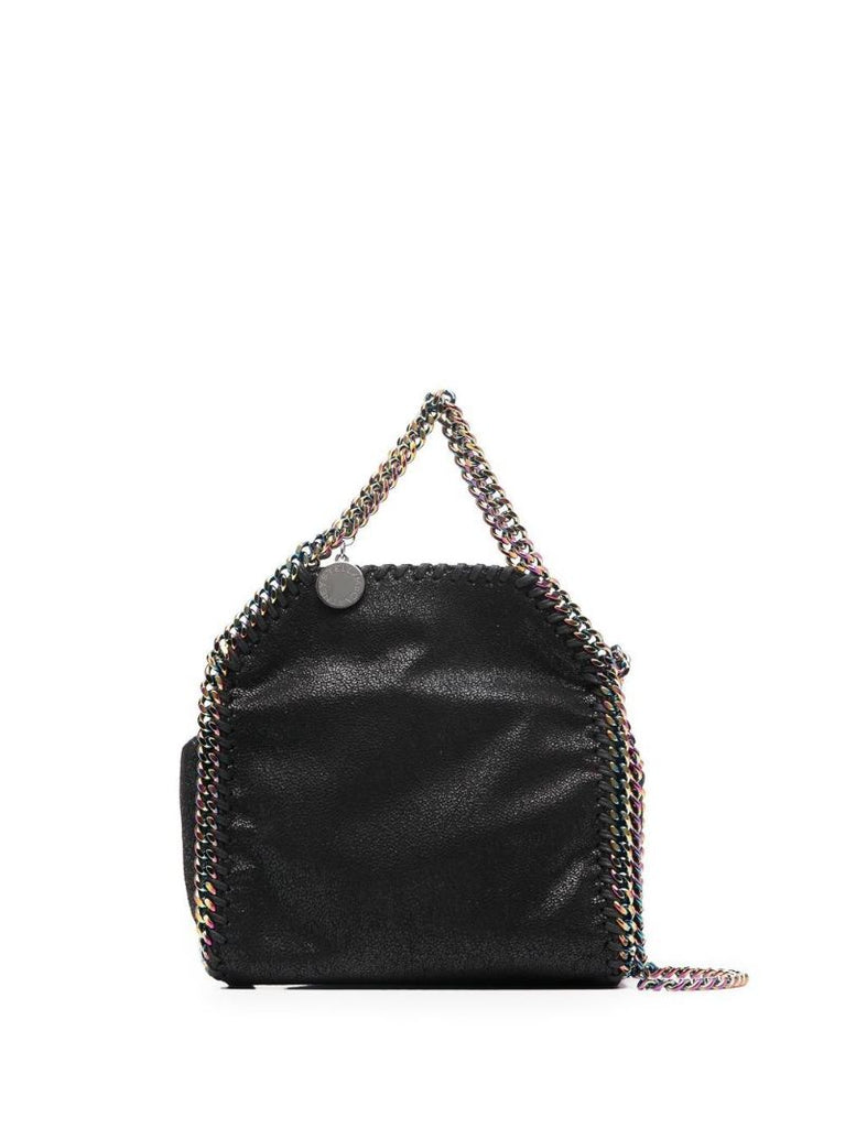 Black Falabella Mini Faux Leather Tote Bag