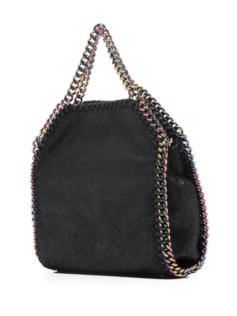 Black Falabella Mini Faux Leather Tote Bag