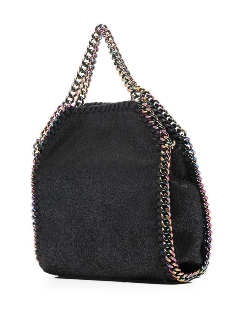 Black Falabella Mini Faux Leather Tote Bag