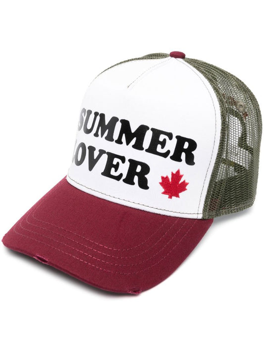 Green Slogan Print Baseball Cap