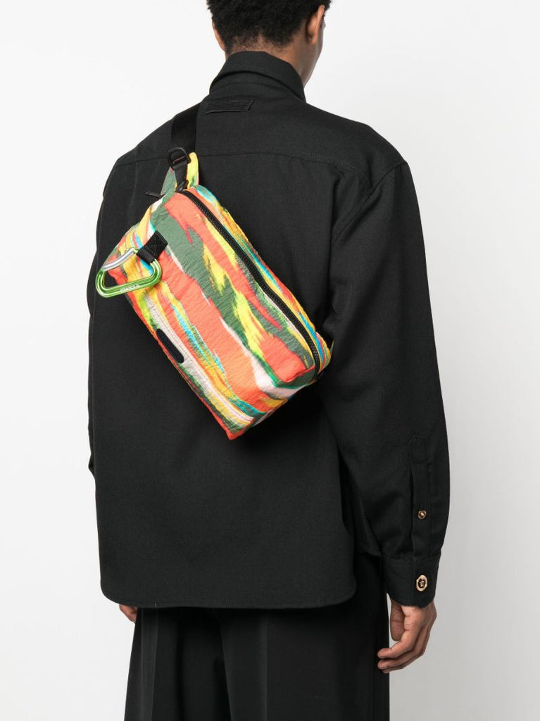 Orange Sun Waves Camo Belt Bag