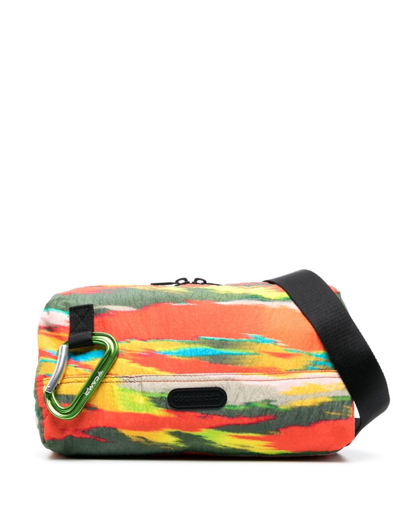 Orange Sun Waves Camo Belt Bag