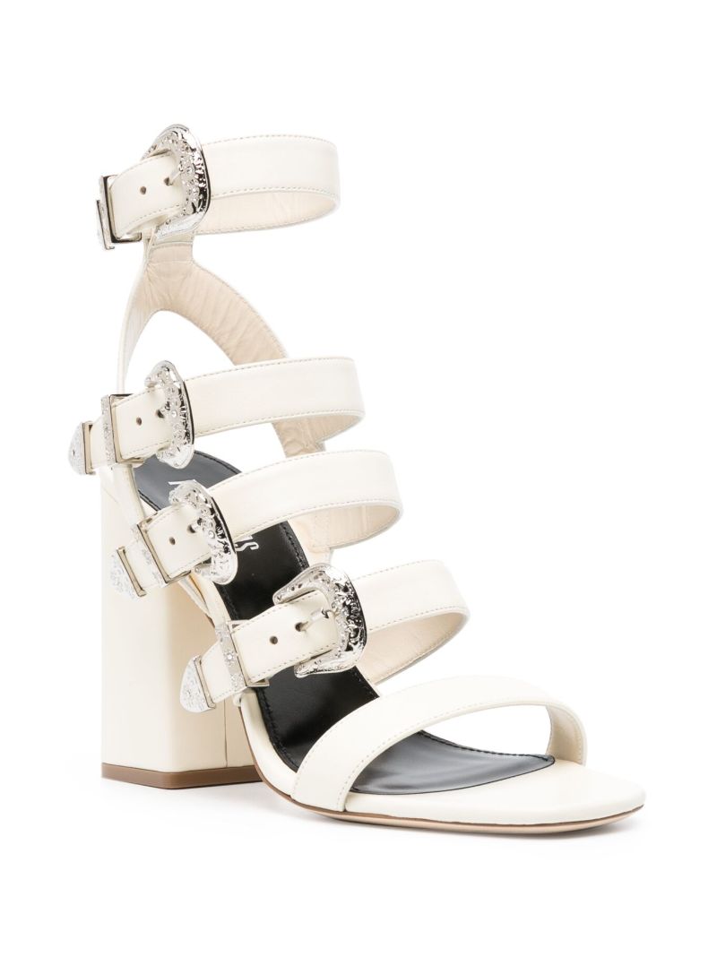 White Tessa 100 Western-style Sandals
