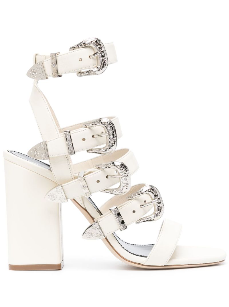 White Tessa 100 Western-style Sandals