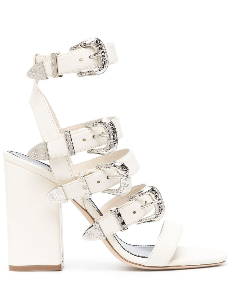 White Tessa 100 Western-style Sandals