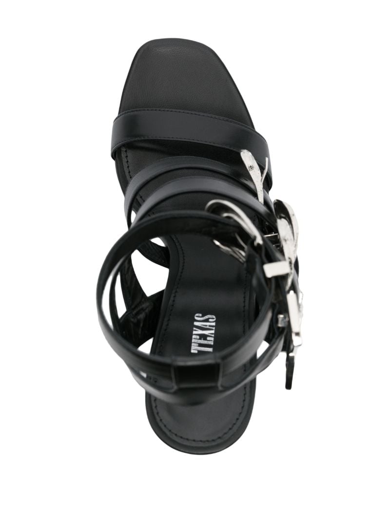 Black Tessa 100 Leather Sandals