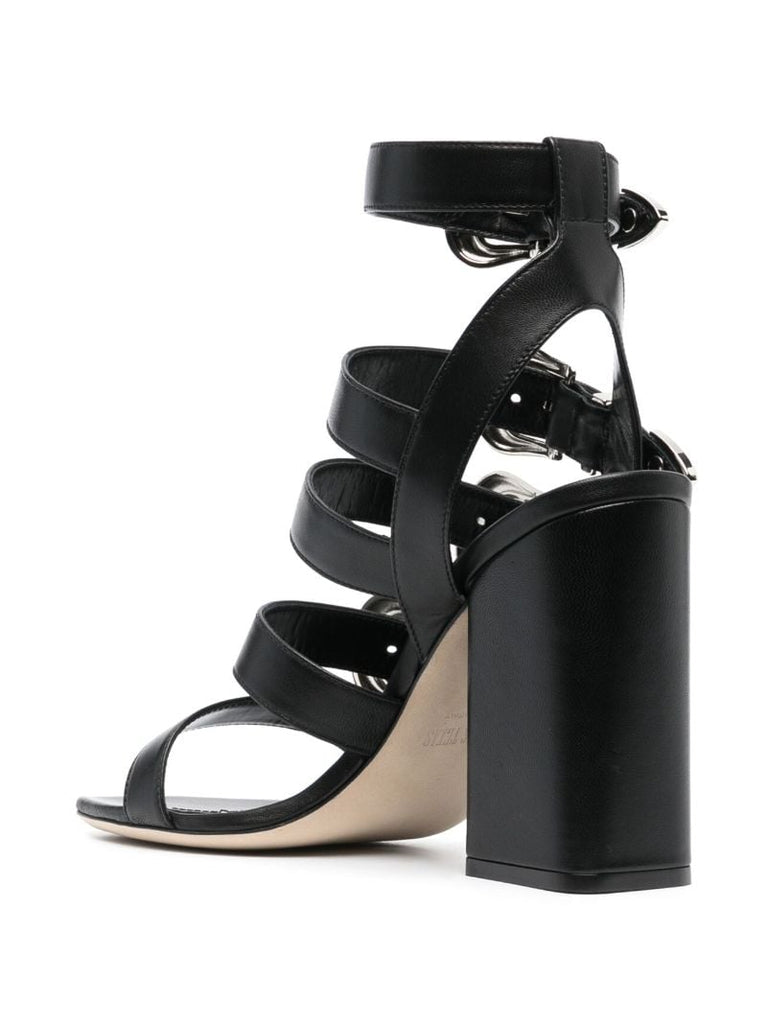 Black Tessa 100 Leather Sandals