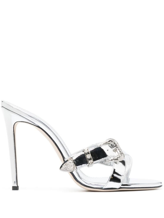 Silver-tone Regina 105 Western-style Leather Sandals