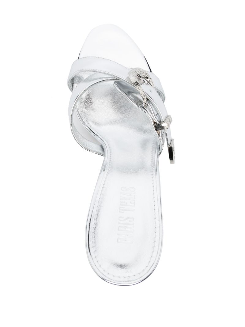 Silver-tone Regina 105 Western-style Leather Sandals