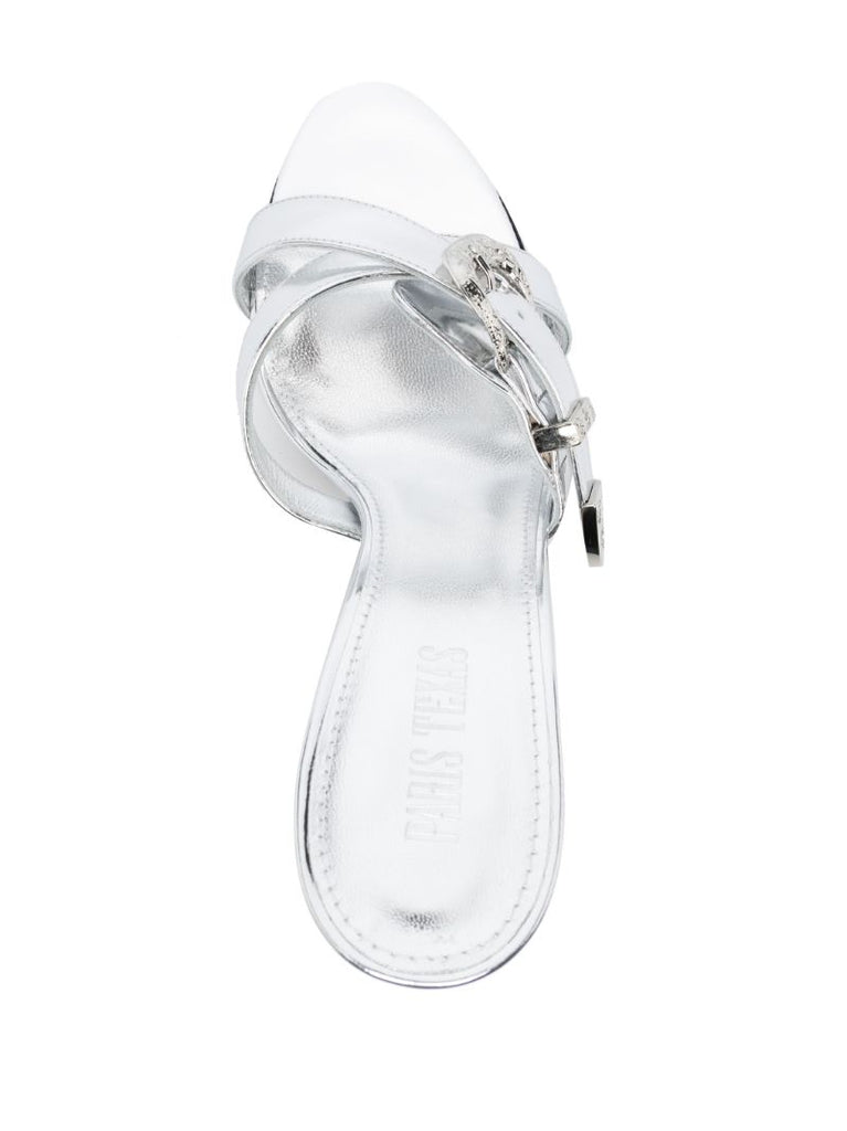 Silver-tone Regina 105 Western-style Leather Sandals