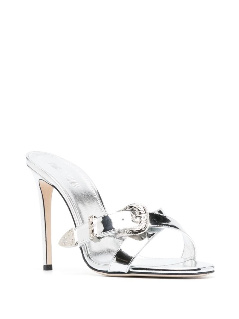 Silver-tone Regina 105 Western-style Leather Sandals