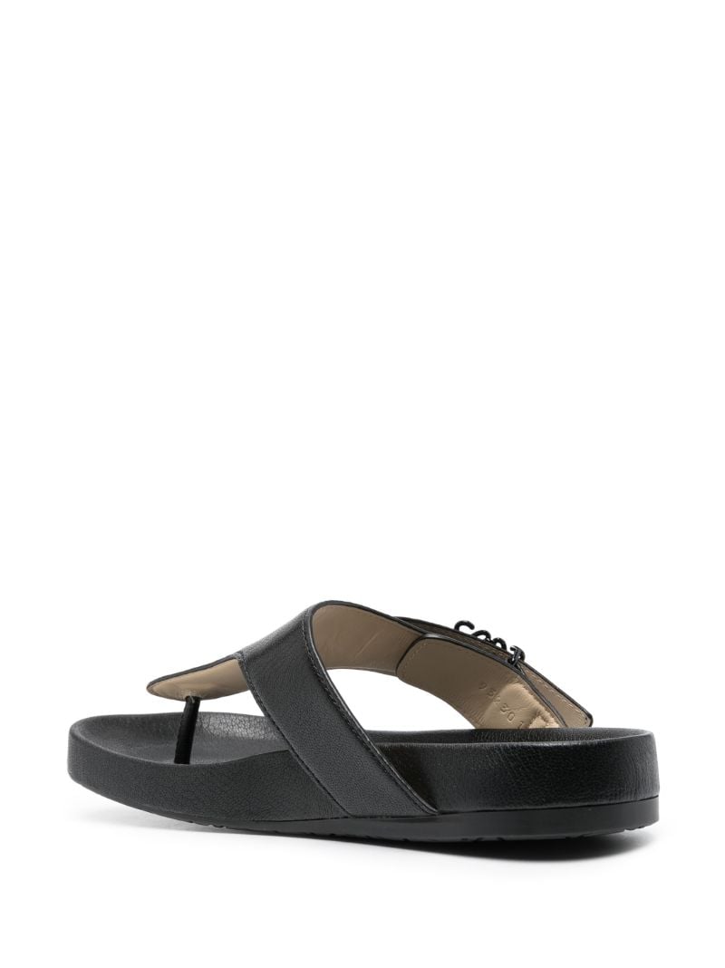 Black Ease Anagram Buckle Sandals