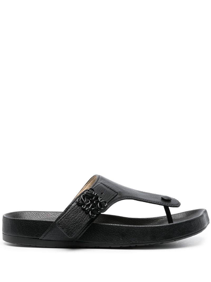 Black Ease Anagram Buckle Sandals