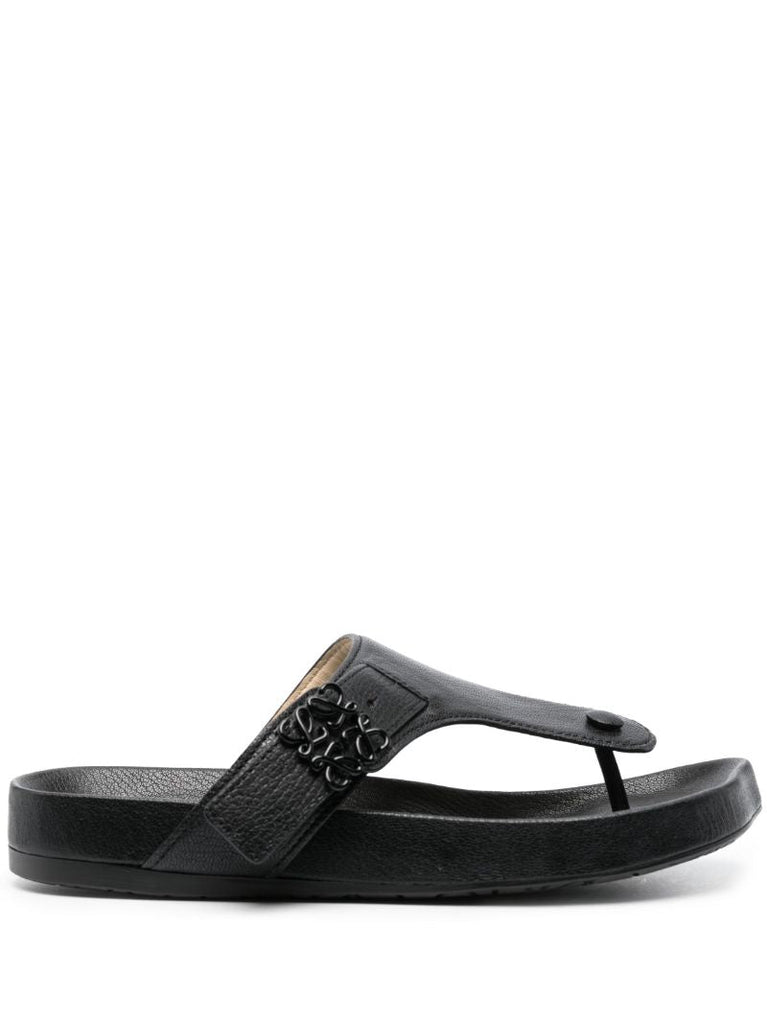 Black Ease Anagram Buckle Sandals