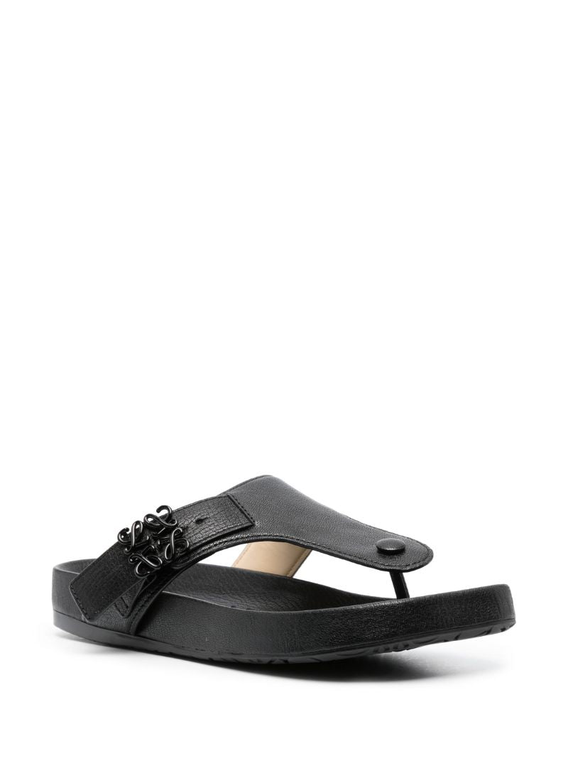 Black Ease Anagram Buckle Sandals
