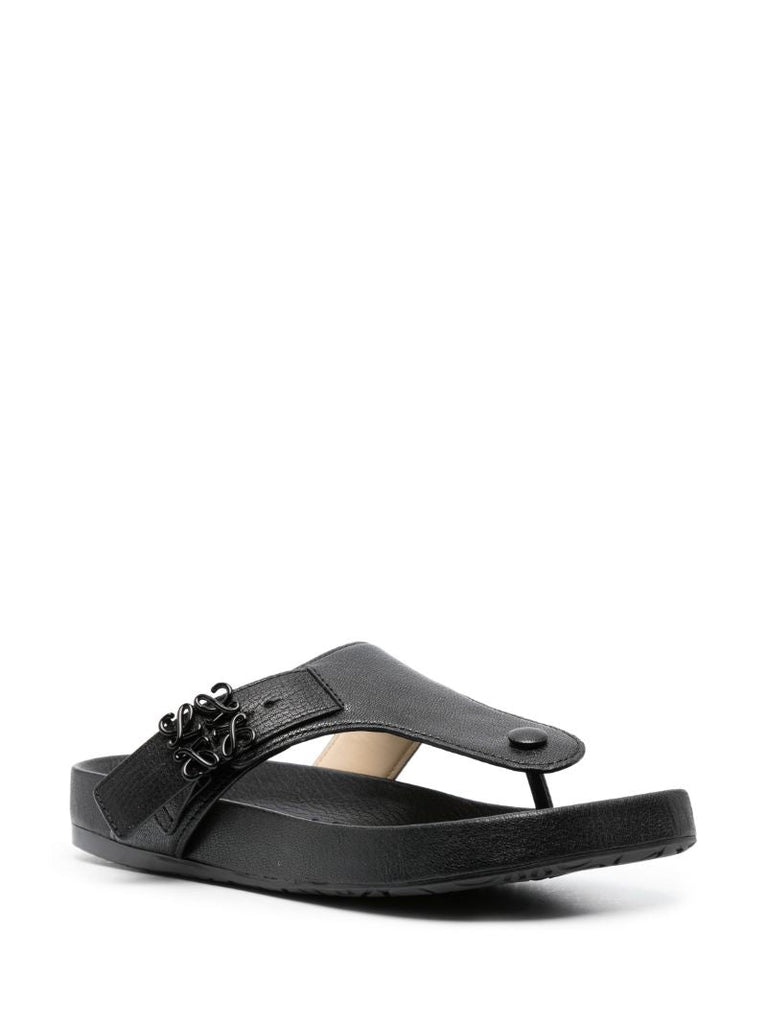 Black Ease Anagram Buckle Sandals