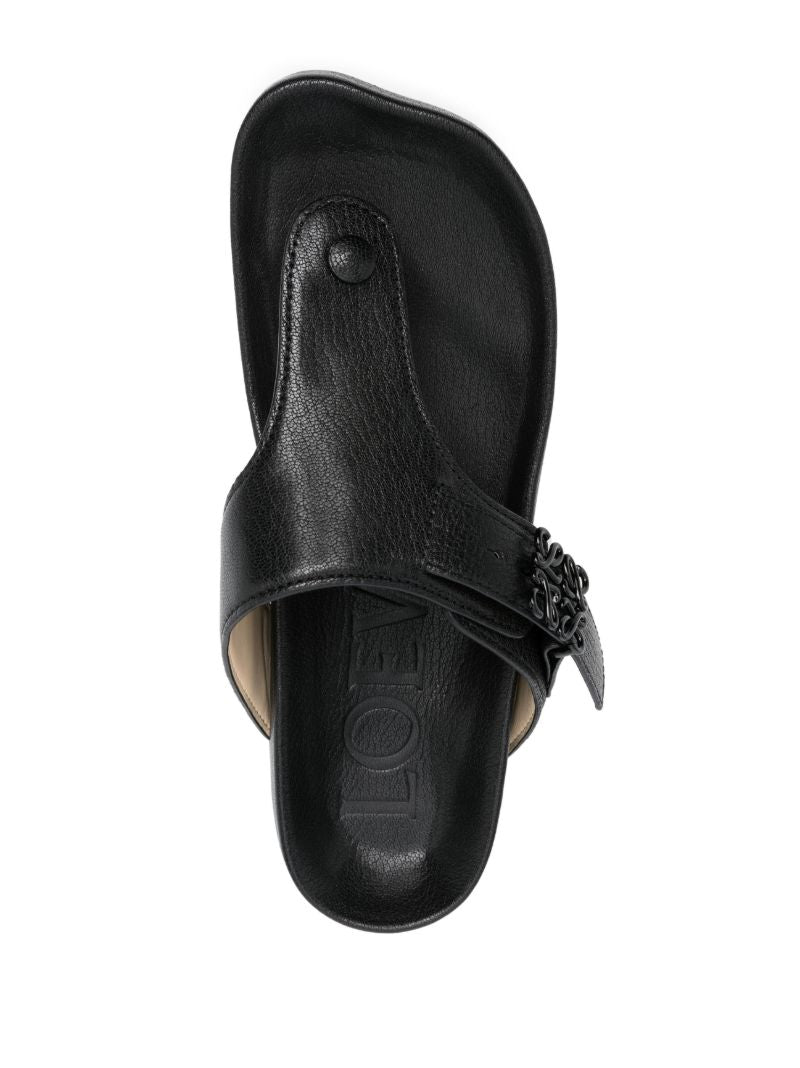 Black Ease Anagram Buckle Sandals