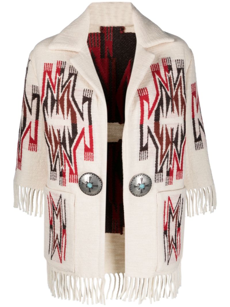 Neutral Freya Jacquard Knit Jacket
