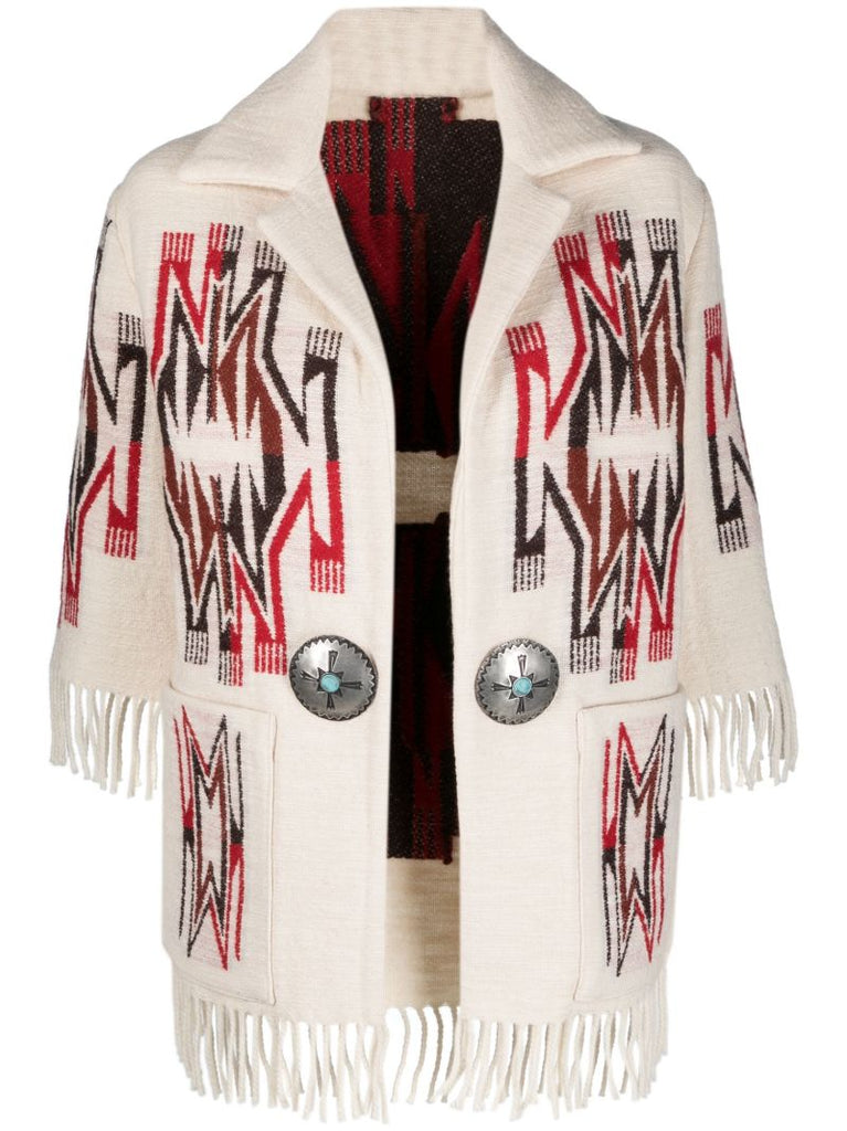 Neutral Freya Jacquard Knit Jacket
