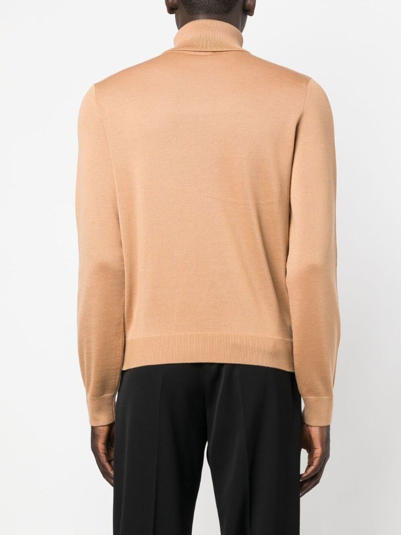 Brown Gg Jacquard Wool Sweater