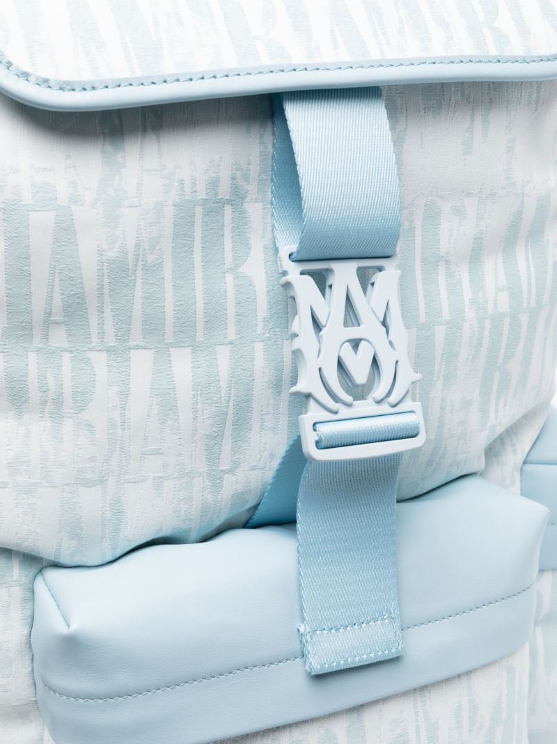 Blue Logo Print Backpack