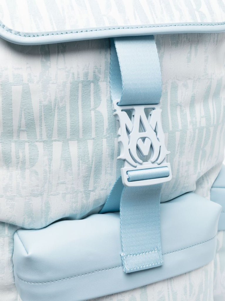 Blue Logo Print Backpack
