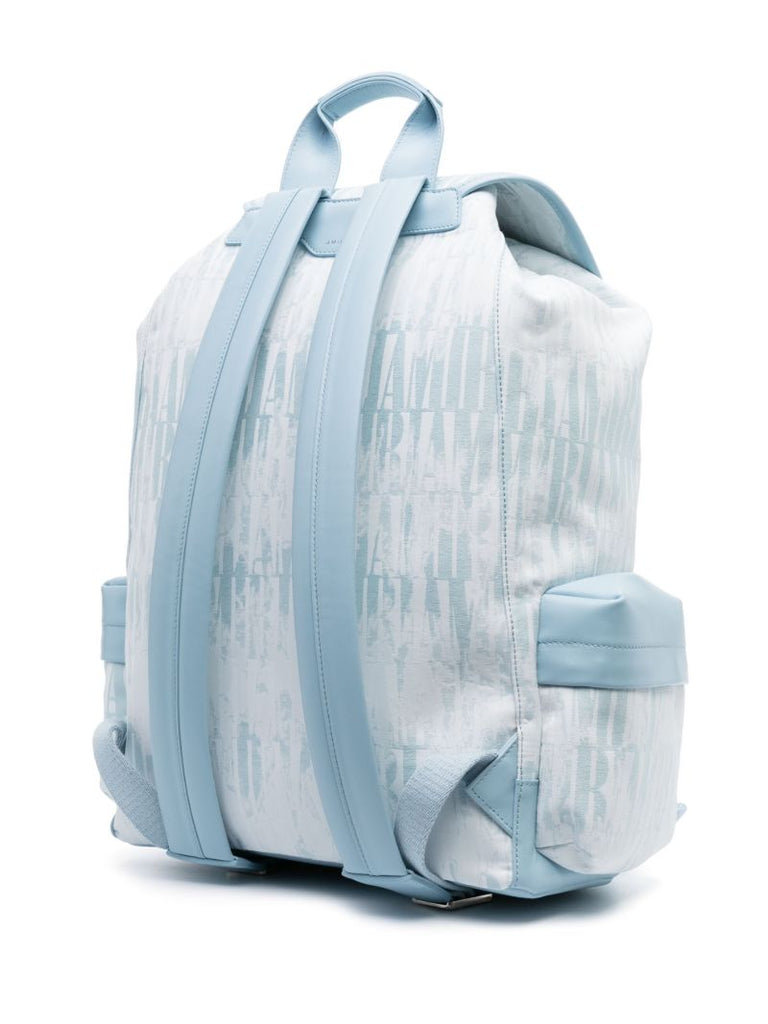 Blue Logo Print Backpack