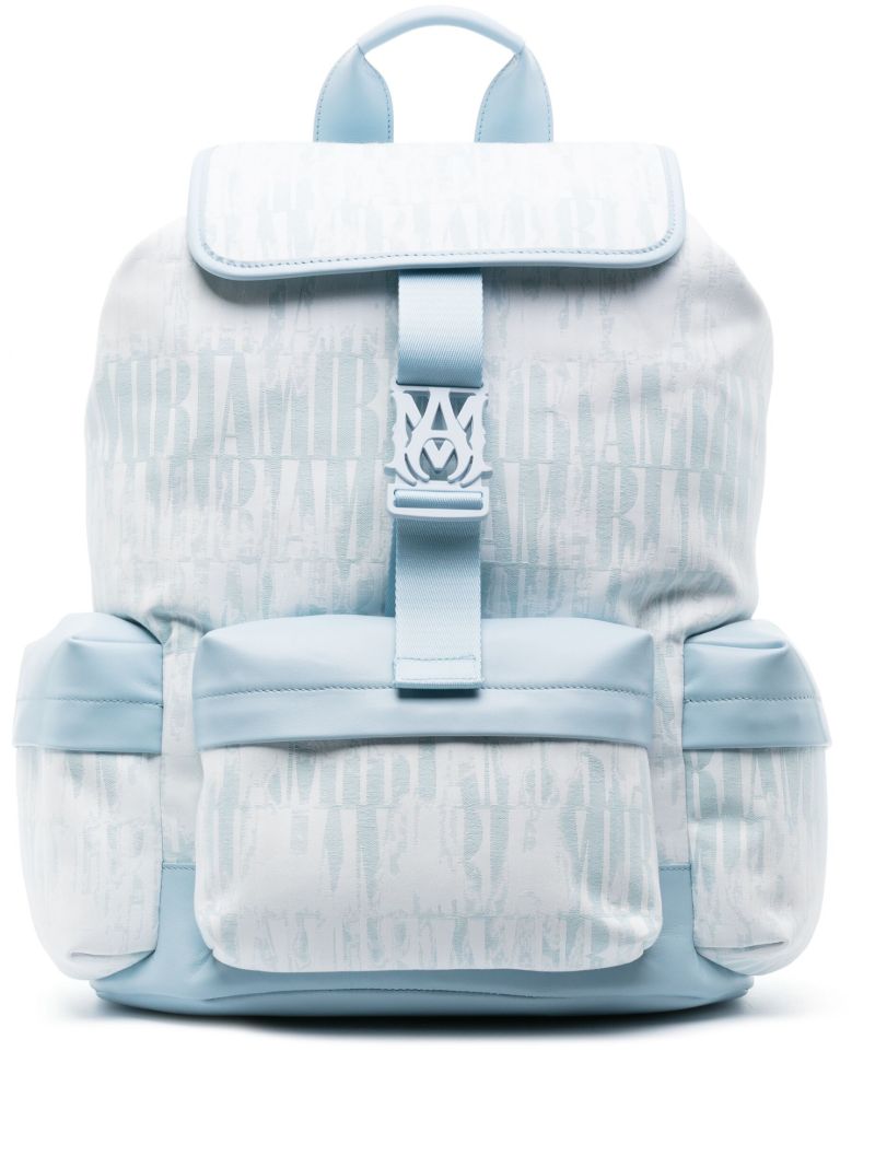 Blue Logo Print Backpack