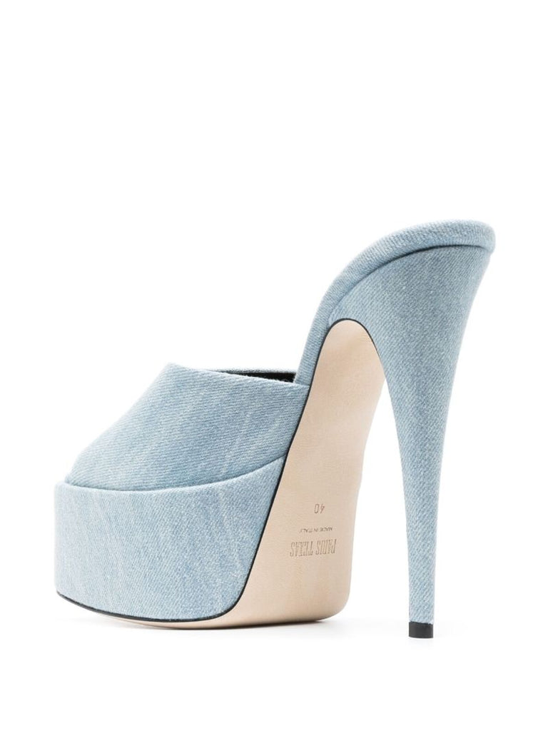 Blue Marina 145 Denim Platform Mules
