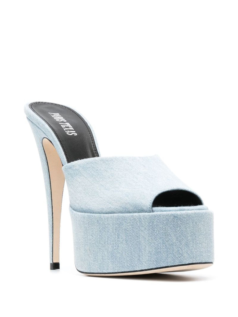 Blue Marina 145 Denim Platform Mules
