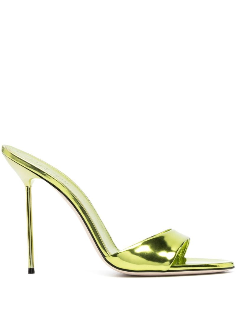 Green Lidia Mirror 105 Leather Mules
