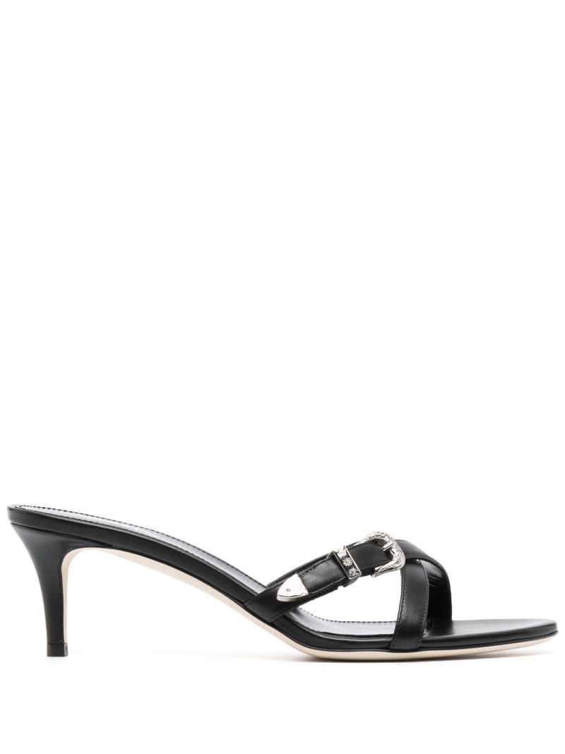 Black Regina 55 Western-style Leather Sandals
