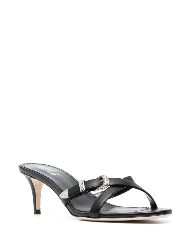 Black Regina 55 Western-style Leather Sandals