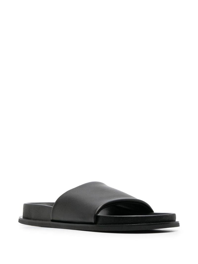 Black Minimal Leather Sandals