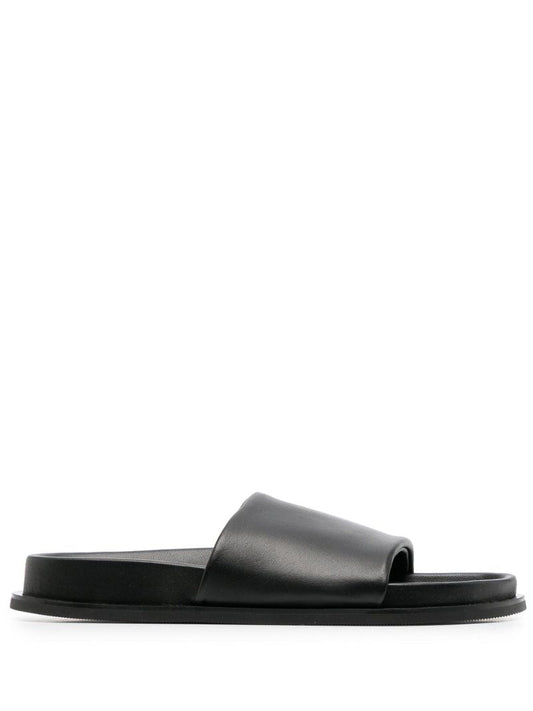 Black Minimal Leather Sandals