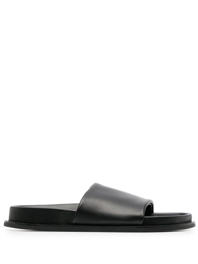 Black Minimal Leather Sandals