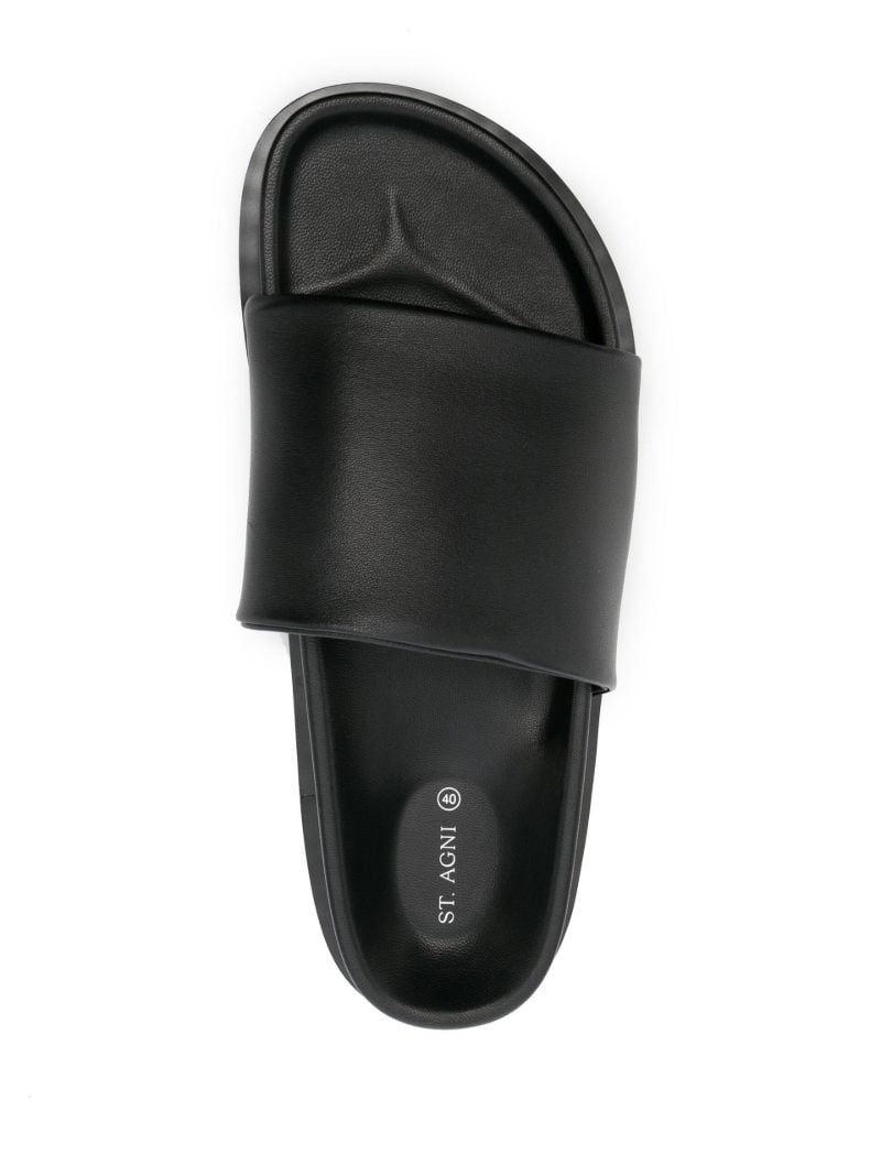 Black Minimal Leather Sandals