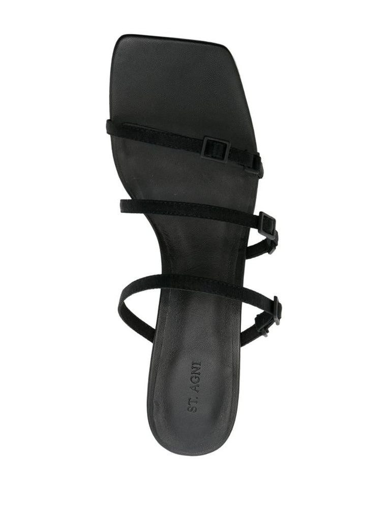 Black Brassiere 60 Leather Sandals