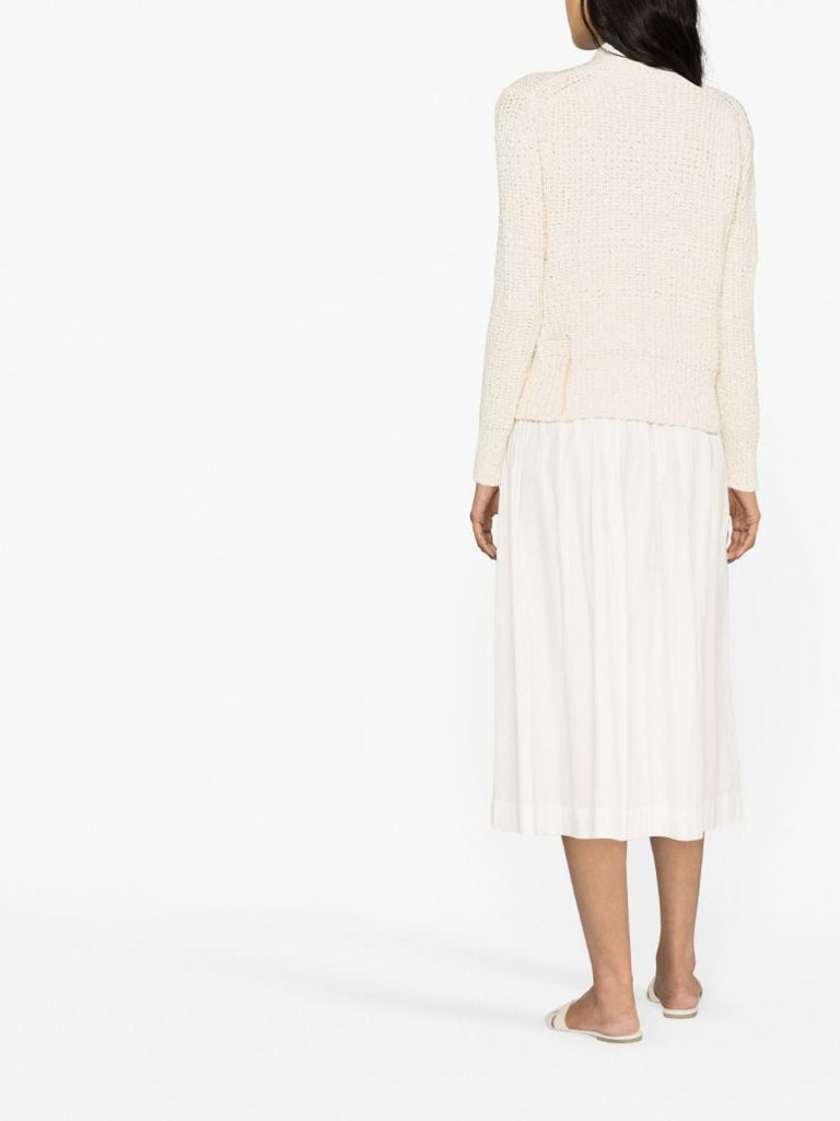 Neutral Lola Cotton Knit Cardigan