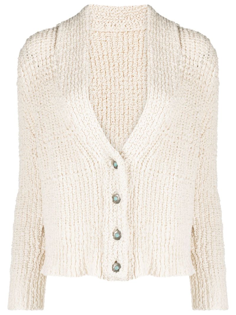 Neutral Lola Cotton Knit Cardigan