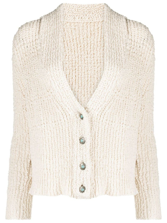 Neutral Lola Cotton Knit Cardigan
