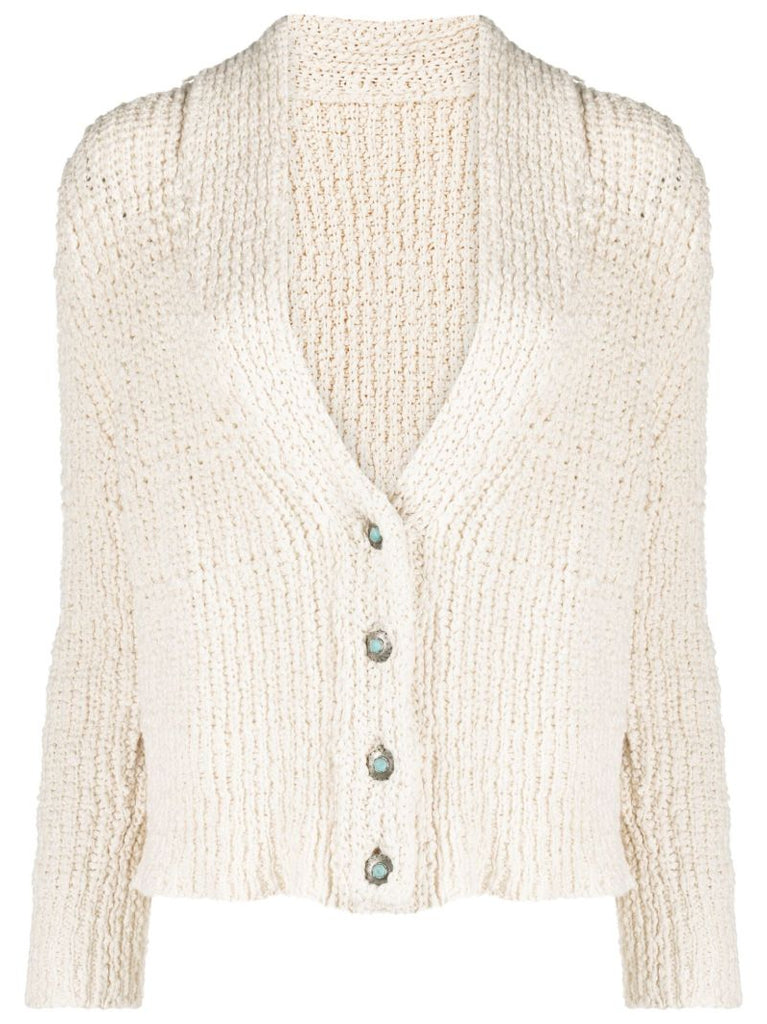 Neutral Lola Cotton Knit Cardigan