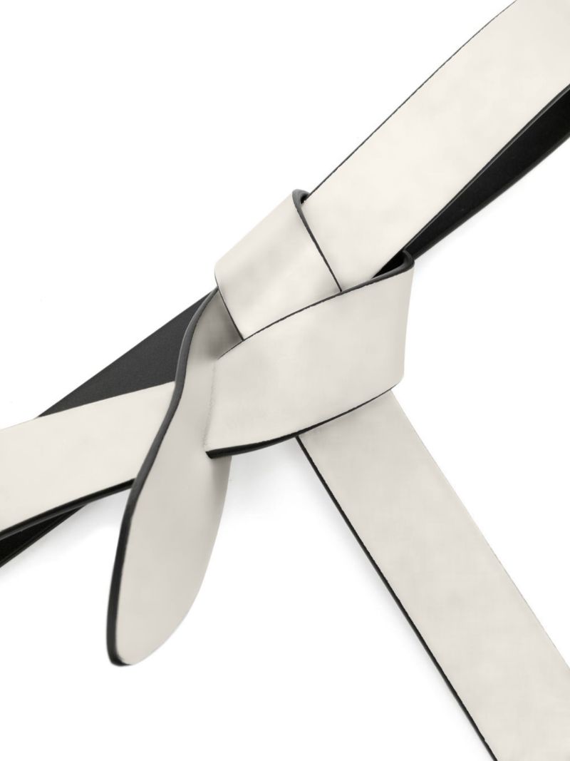 White Reversible Leather Belt