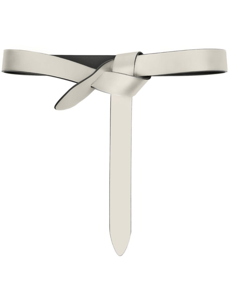 White Reversible Leather Belt