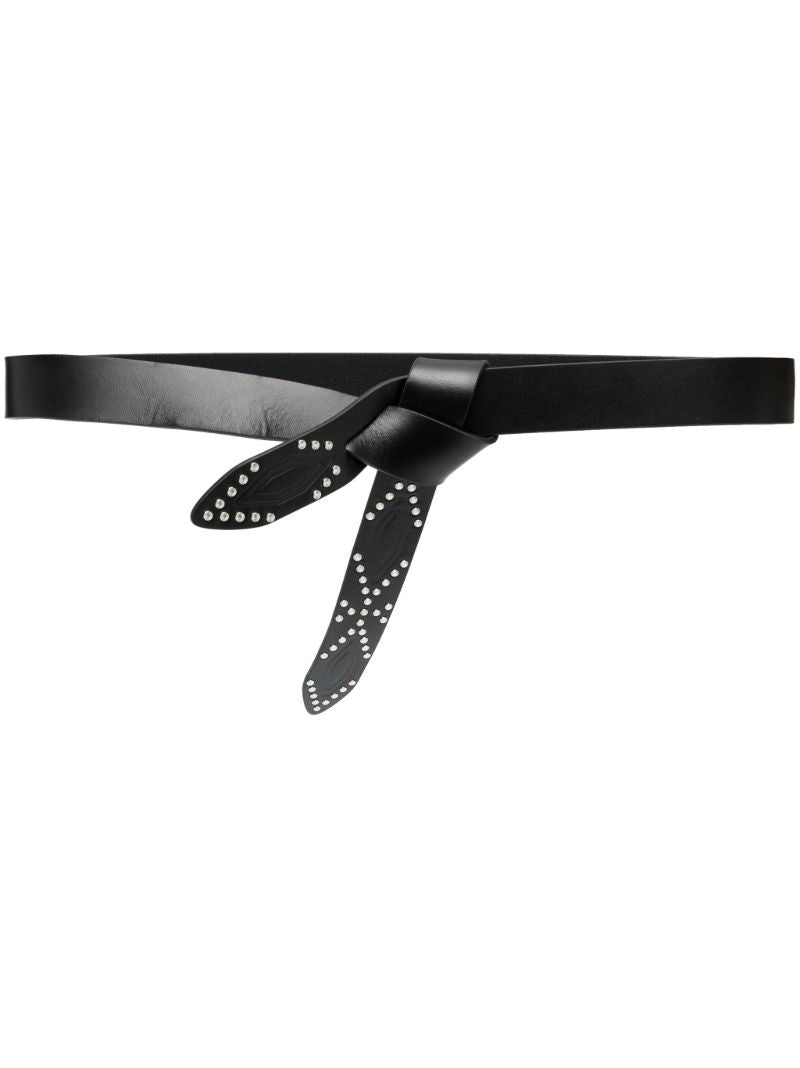 Black Lecce Studded Leather Belt