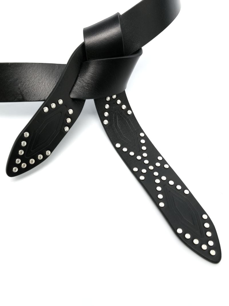 Black Lecce Studded Leather Belt