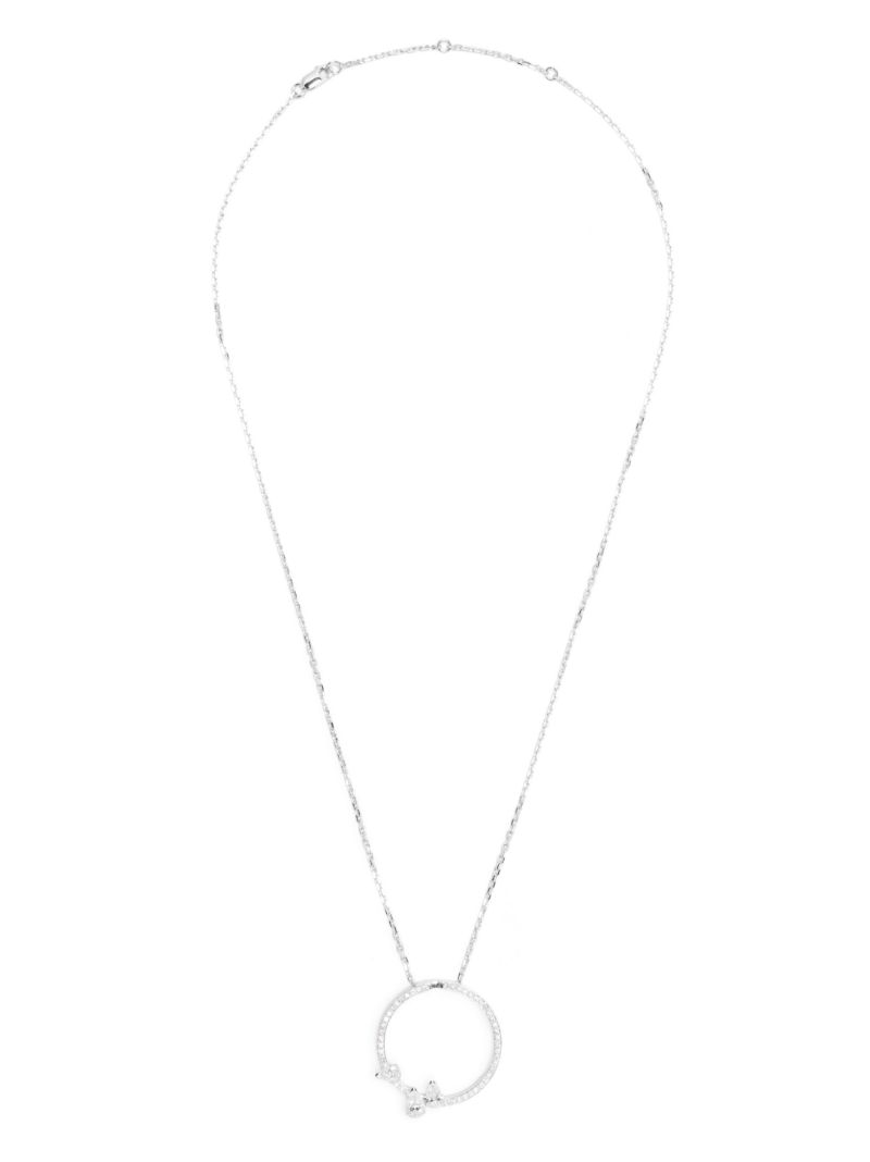 18k White Gold Serti Sur Vide Diamond Necklace