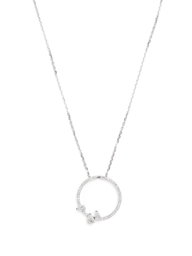 18k White Gold Serti Sur Vide Diamond Necklace